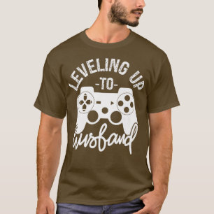 Leveling Up To Husband Groom Gamer Engagement T-Shirt