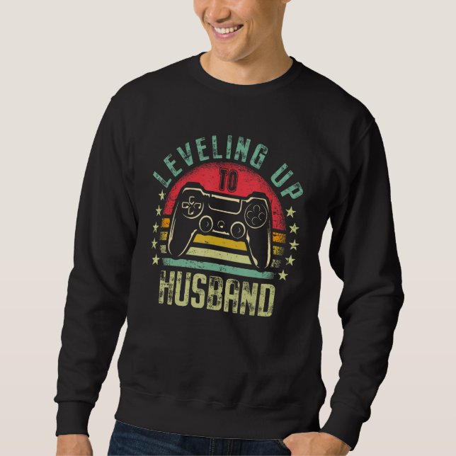 Leveling Up To Husband Promoted Future Gamer Bache Sweatshirt (Front)