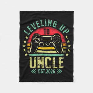 Leveling Up To Uncle 2026 Funny Gamer Soon To Be U Fleece Blanket