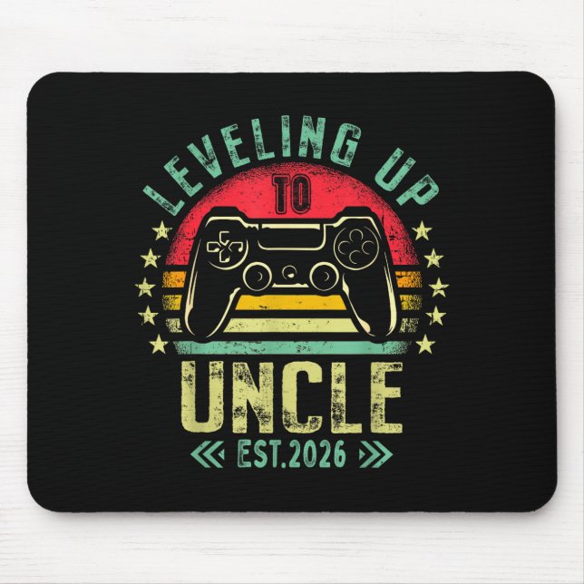 Leveling Up To Uncle 2026 Funny Gamer Soon To Be U Mouse Pad (Front)