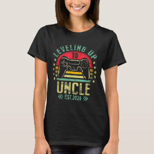 Leveling Up To Uncle 2026 Funny Gamer Soon To Be U T-Shirt