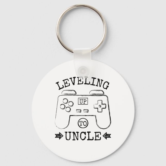 Leveling up to uncle first father's day keychain (Front)
