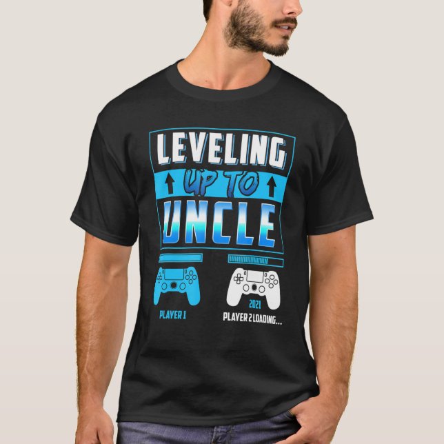 Leveling Up To Uncle Gamer Uncle Pregnancy Announc T-Shirt (Front)