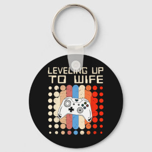 Leveling Up To Wife Gaming Engagement Bride Announ Keychain