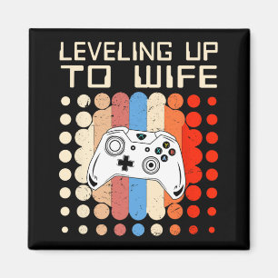 Leveling Up To Wife Gaming Engagement Bride Announ Magnet