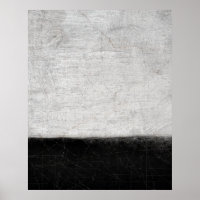 'Levels' Black and White Abstract Art Poster Print