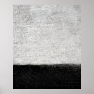 'Levels' Black and White Abstract Art Poster Print