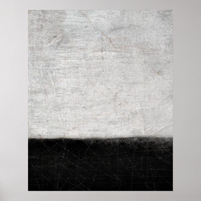 'Levels' Black and White Abstract Art Poster Print (Front)