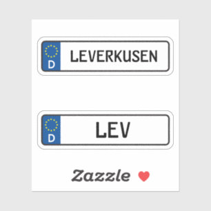 Leverkusen kennzeichen, German Car License Plate Sticker