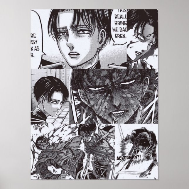Levi Ackerman Attack on Titan portrait Poster (Front)