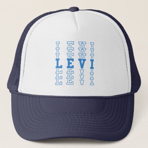 Levi Blue Personalized Men Name Fathers Day Trucker Hat