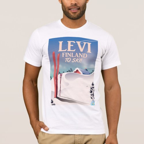 Levi Finland ski travel poster T_Shirt