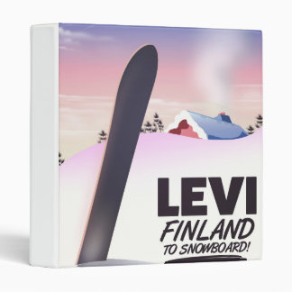 Levi Finland Snowboarding travel poster 3 Ring Binder