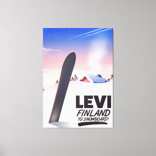 Levi Finland Snowboarding travel poster Canvas Print