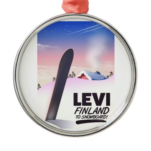 Levi Finland Snowboarding travel poster Metal Ornament