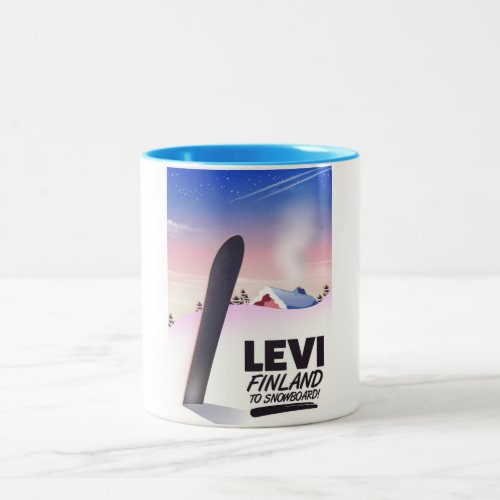Levi Finland Snowboarding travel poster Two_Tone Coffee Mug