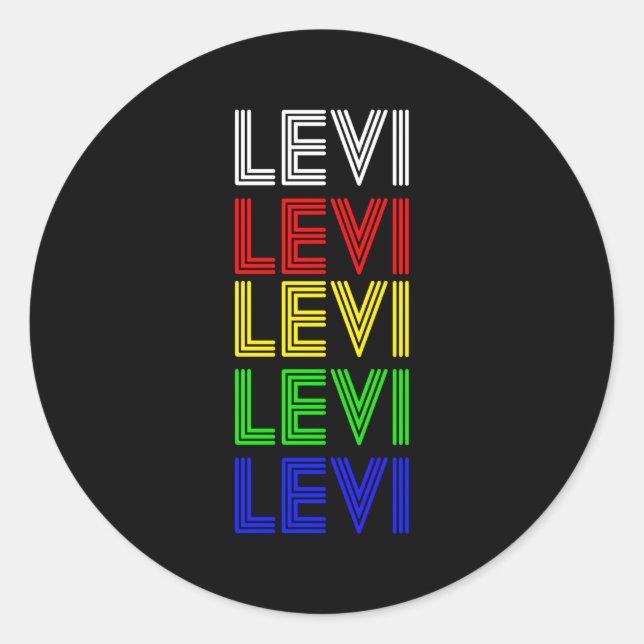 Levi Personalized First Name Style By Mel Classic Round Sticker (Front)