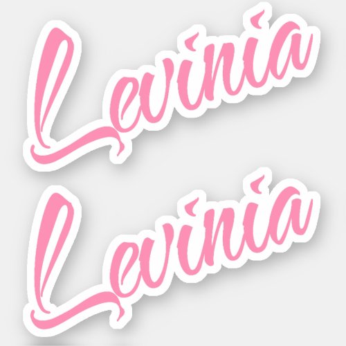 Levinia Decorative Name in Pink x2 Sticker