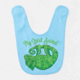 Levitating Lizard Chameleon Spirit Animal Baby Bib