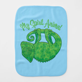 Levitating Lizard Chameleon Spirit Animal Baby Burp Cloth