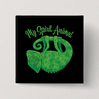 Levitating Lizard Chameleon Spirit Animal Button