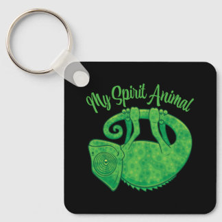 Levitating Lizard Chameleon Spirit Animal Keychain
