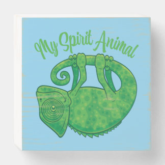 Levitating Lizard Chameleon Spirit Animal Wooden Box Sign