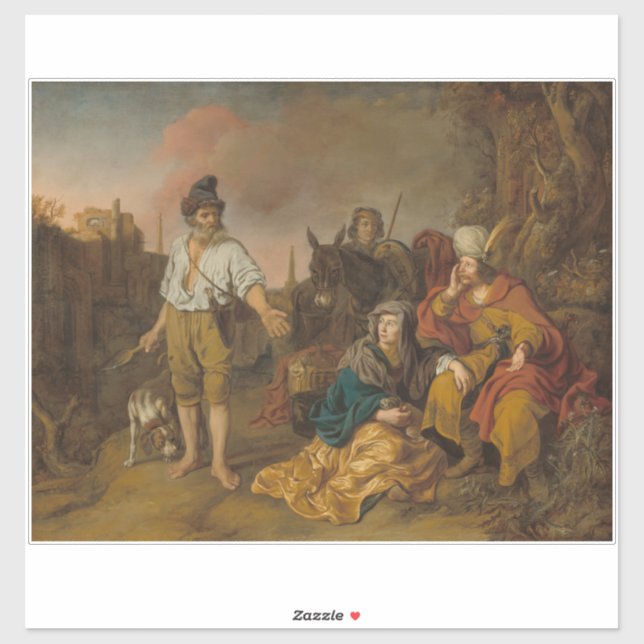 Levite and his concubine at Gibeah, Old Testament  Sticker (Sheet)