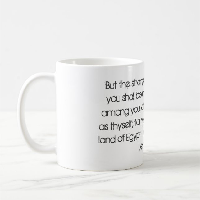 Leviticus 19:34 coffee mug (Left)