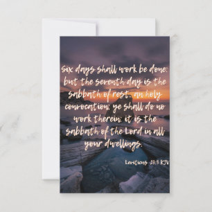 Leviticus 23:3 KJV Bible Verse Pic Flat Greeting Card