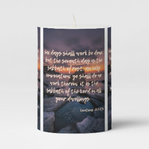 Leviticus 23:3 KJV Bible Verse Pic Pillar Candle