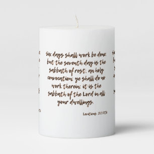 Leviticus 23:3 KJV Bible Verse Pillar Candle
