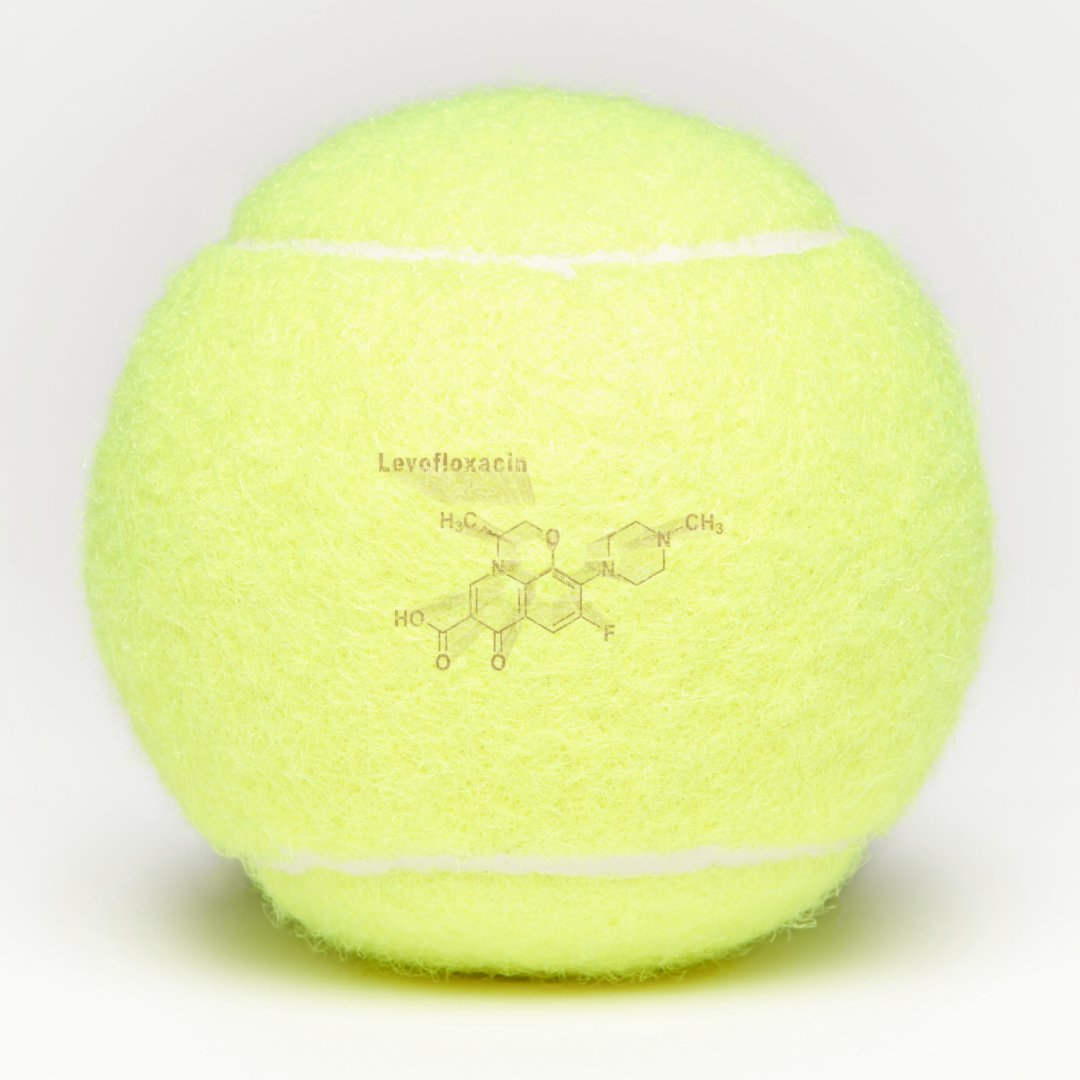 Levofloxacin antibiotic drug, gold formula tennis balls Zazzle