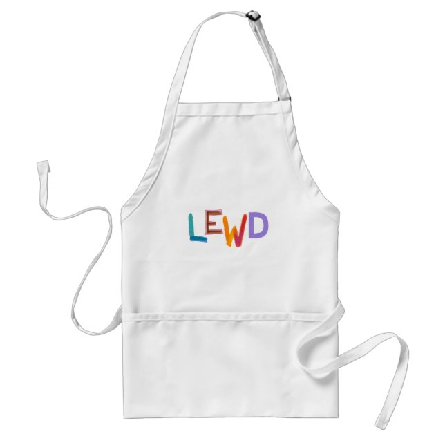 Lewd fun silly risque crude naughty word art adult apron (Front)