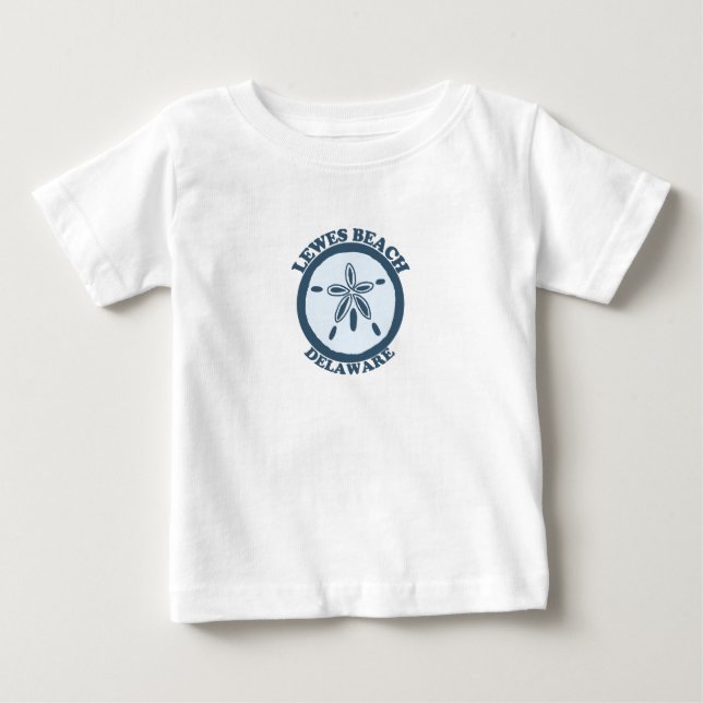 Lewes Beach "Sand Dollar" Design. Baby T-Shirt (Front)