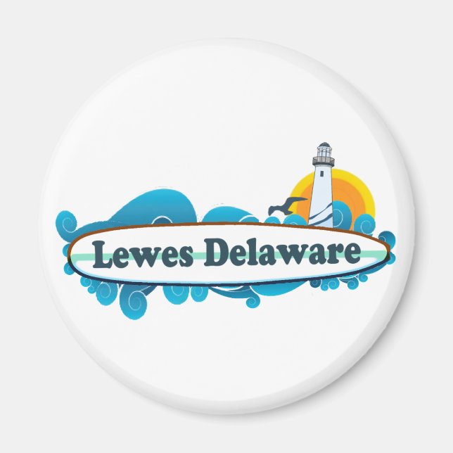 Lewes Beach "Surf" Design. Magnet (Front)