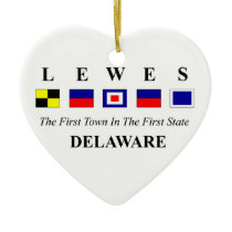 Lewes, DE 2- Nautical Flag Spelling Ceramic Ornament Lewes, DE 2- Nautical Flag Spelling Ceramic Ornament