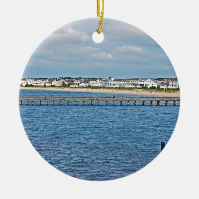 "Lewes Harbor from ferry" collection Ceramic Ornament (Front)
