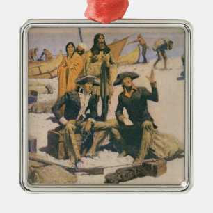 Lewis and Clark at the Columbia River Metal Ornament