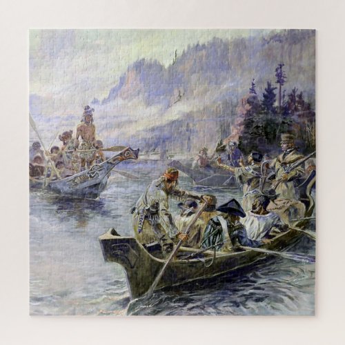 âœLewis and Clarkâ by Charles M Russell Jigsaw Puzzle