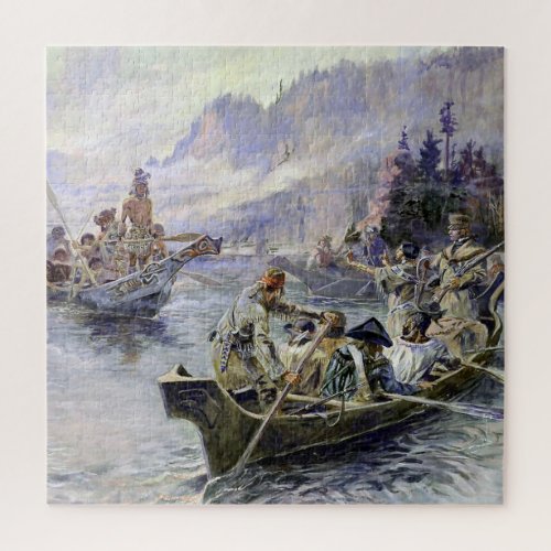 Lewis and Clark by Charles M Russell Jigsaw Puzzle