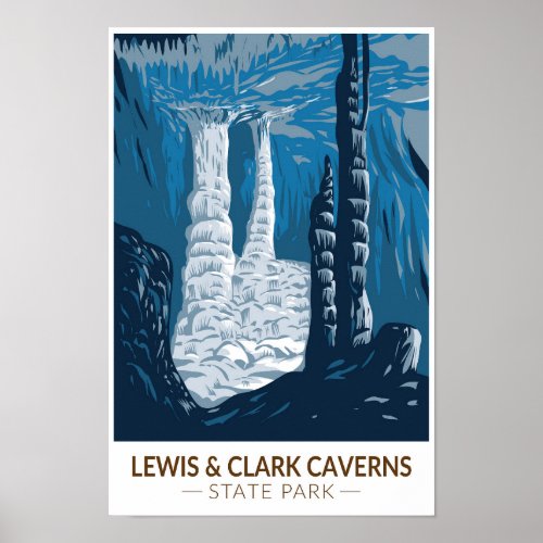 Lewis and Clark Caverns State Park Montana Vintage Poster