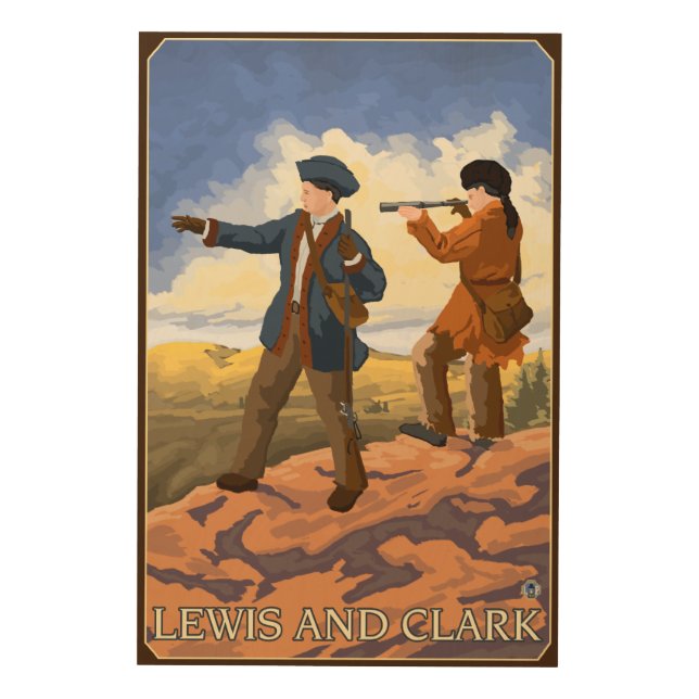 Lewis and Clark Exploring the West Wood Wall Art (Front)
