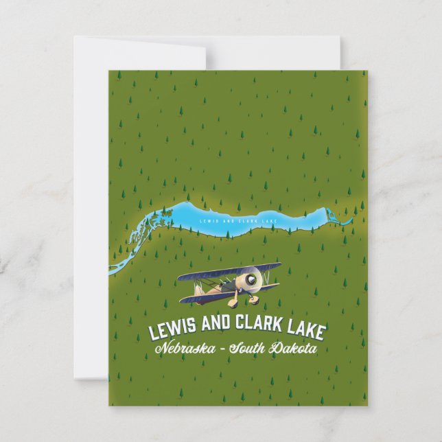 lewis and clark Lake map poster. (Front)