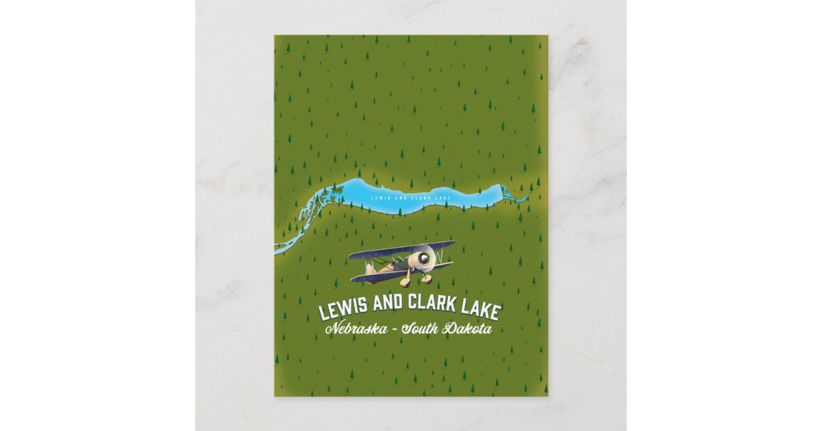 lewis and clark Lake map poster. Postcard | Zazzle