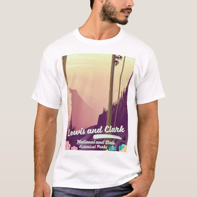 Lewis and Clark National and state park poster T-Shirt (Front)