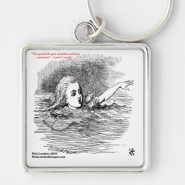 Lewis Carroll Graphic & Famous Quote Keychain (Front)
