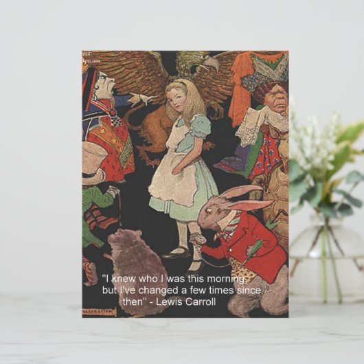 Lewis Carroll Illustration & Mind Change Quote (Standing Front)