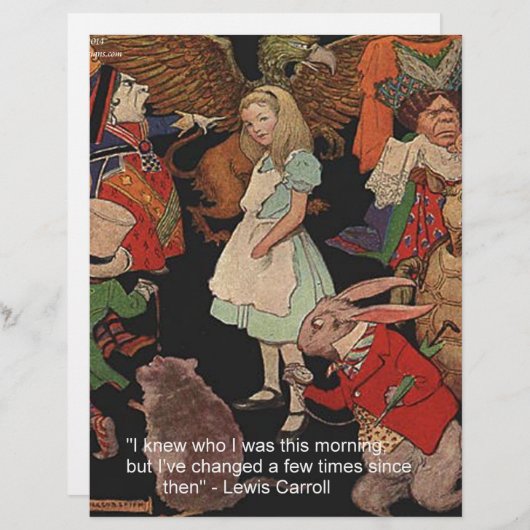 Lewis Carroll Illustration & Mind Change Quote (Front/Back)
