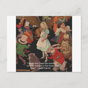 Lewis Carroll Illustration & Mind Change Quote Postcard